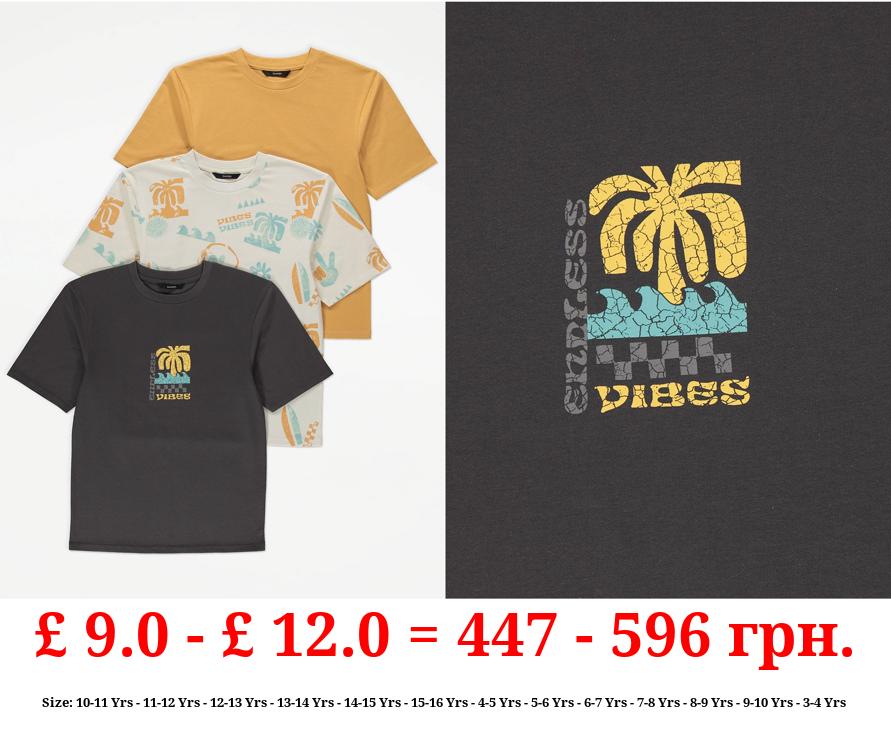 Palm Tree Endless Vibes T-Shirts 3 Pack