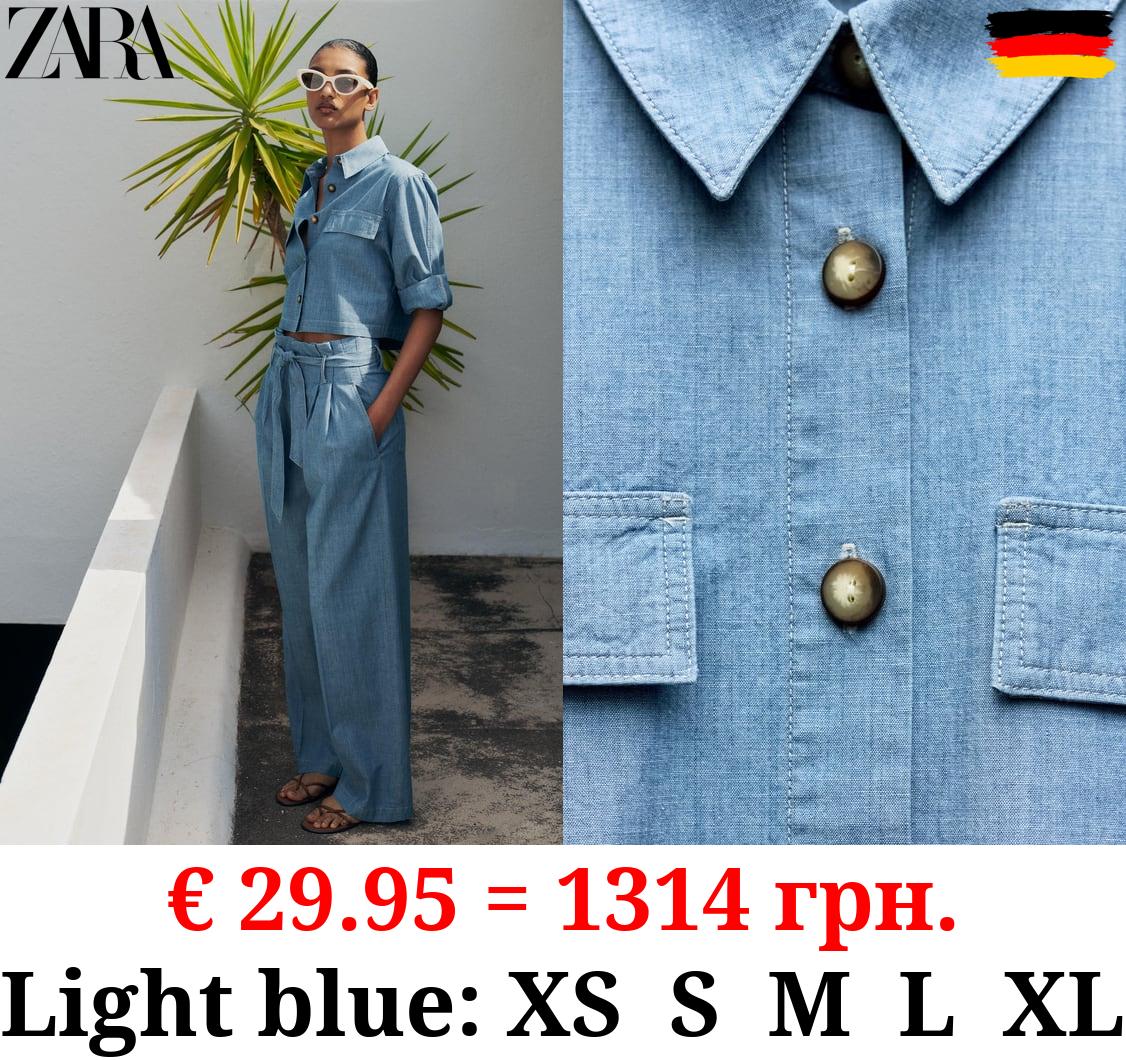 CROPPED SHIRT WITH FLAPS