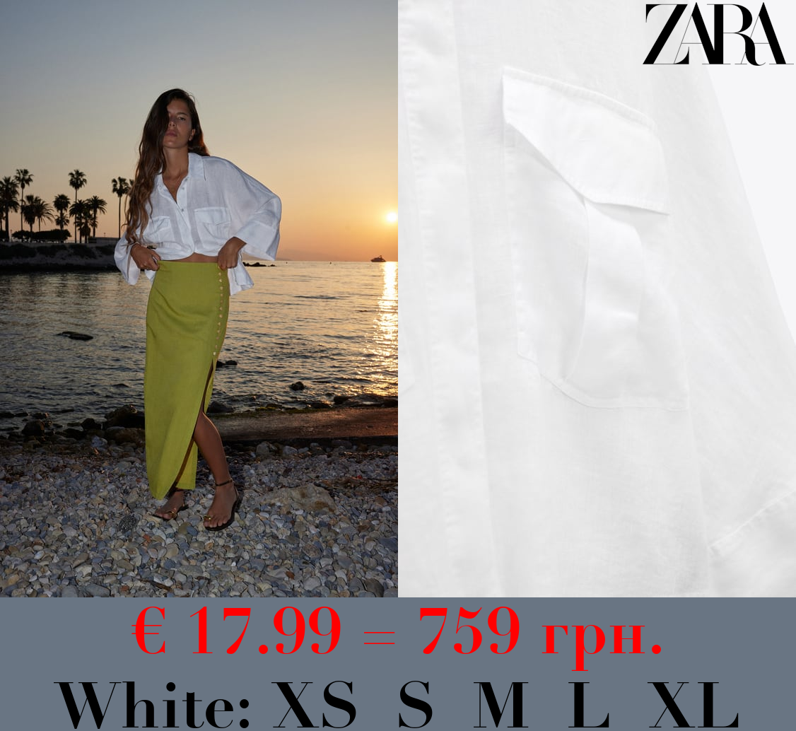 100% LINEN SHIRT WITH POCKETS