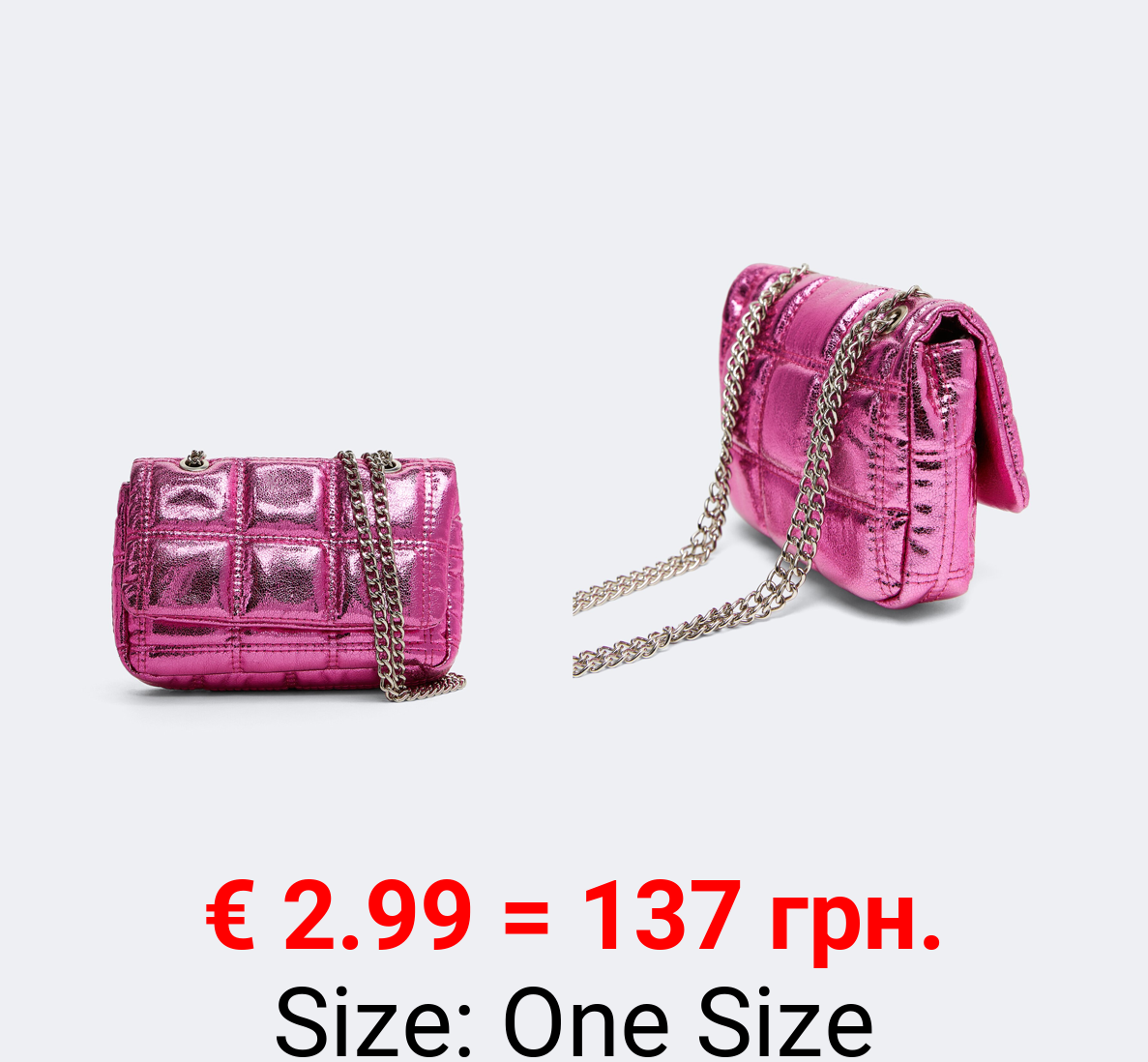 Metallic quilted bag