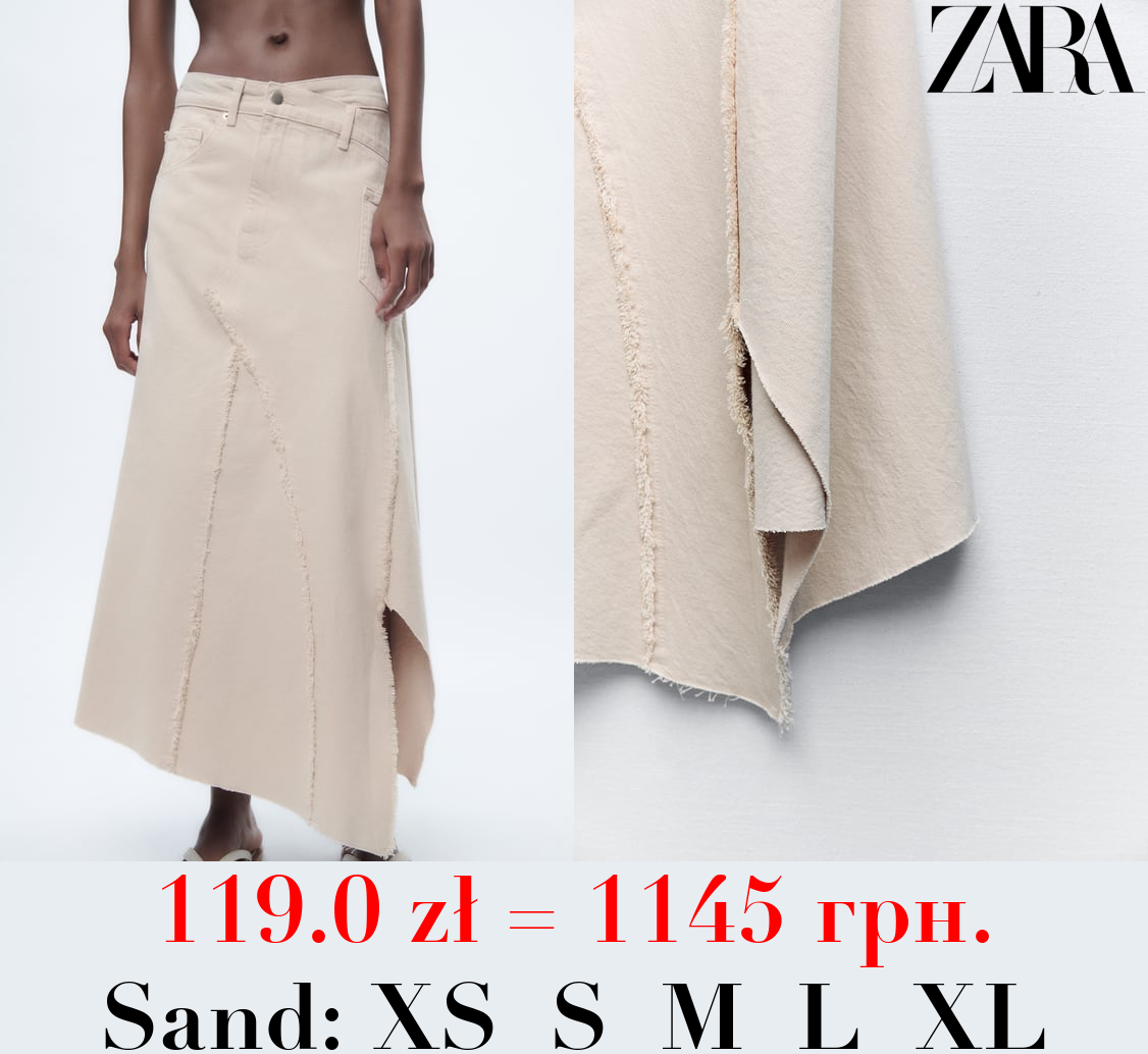 ZW ASYMMETRIC FRAYED SKIRT