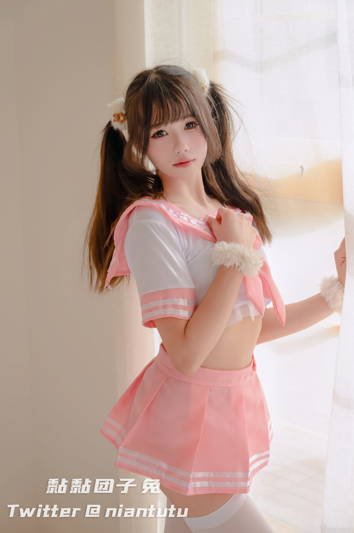黏黏团子兔 Pink JK Joshi Kosei 21