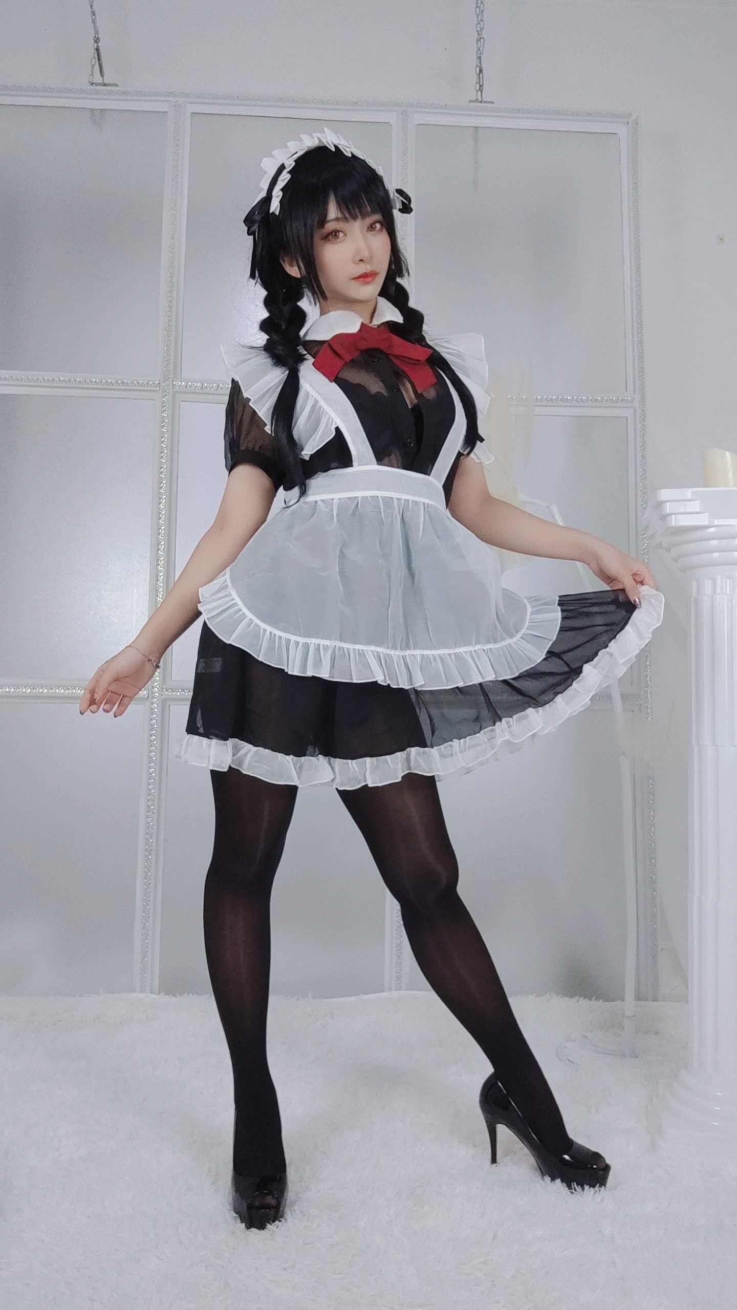 [福利COS]_动漫博主洛璃LoLiSAMA_-_黑丝女仆-写真图集共86P 8