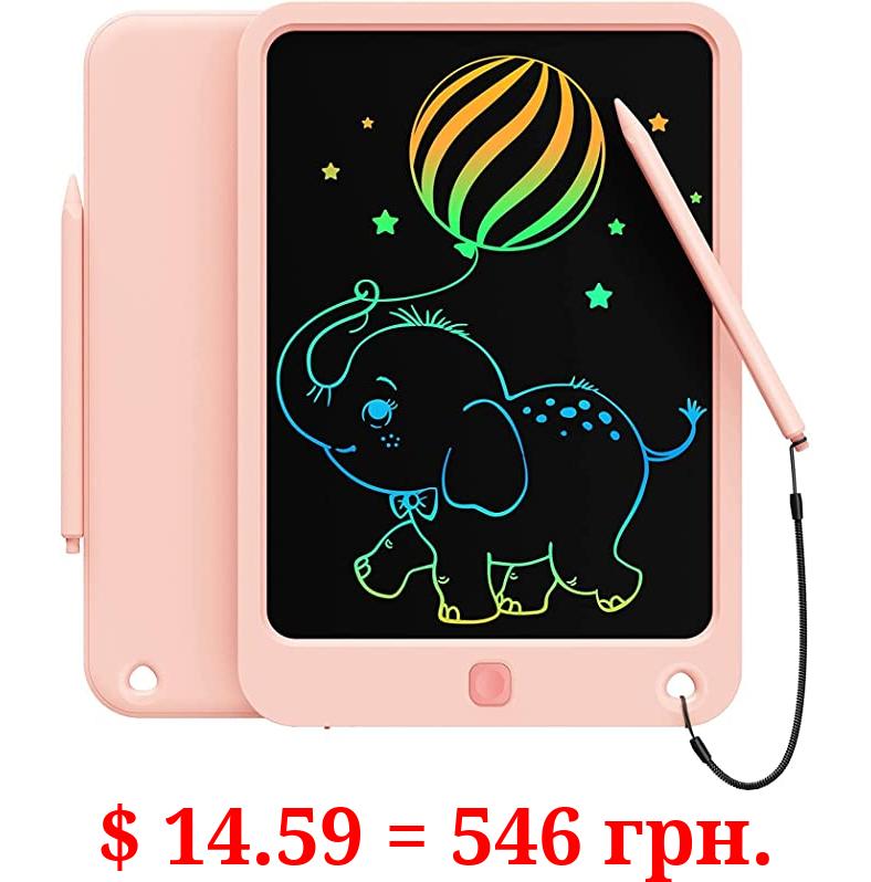 bravokids LCD Writing Tablet for Kids Toys, 10 Inch Colorful Doodle Board Drawing Pad for Kids Drawing Tablet, Writing Board Drawing Board, Toddler Toys for 3 4 5 6 7 8 Years Old Girls Boys (Pink)