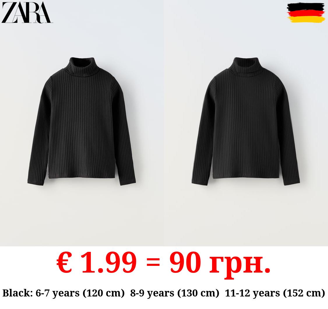 RIBBED TURTLENECK T-SHIRT