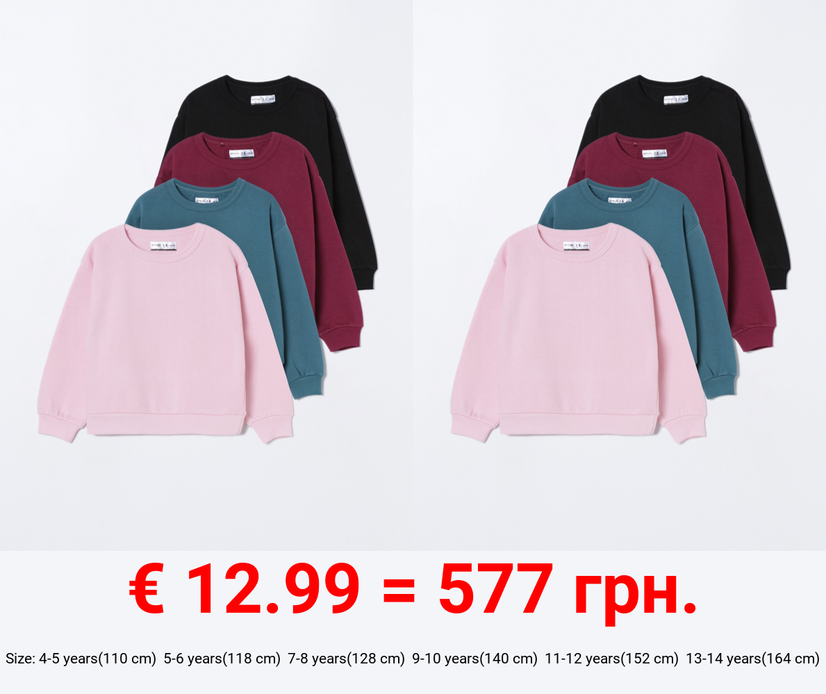 Pack of 4 basic plain sweatshirts