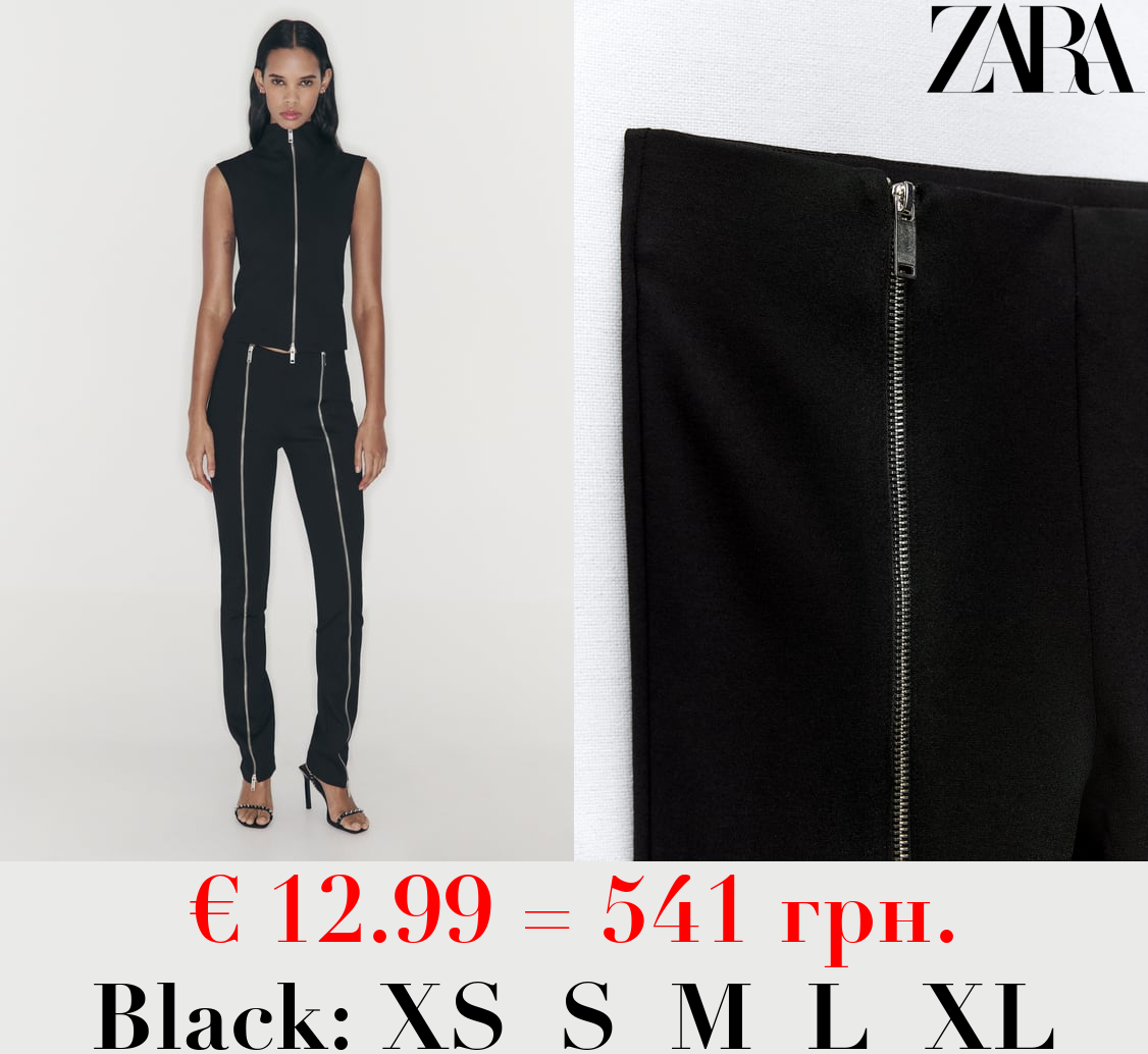 STRETCH LEGGINGS WITH ZIPS