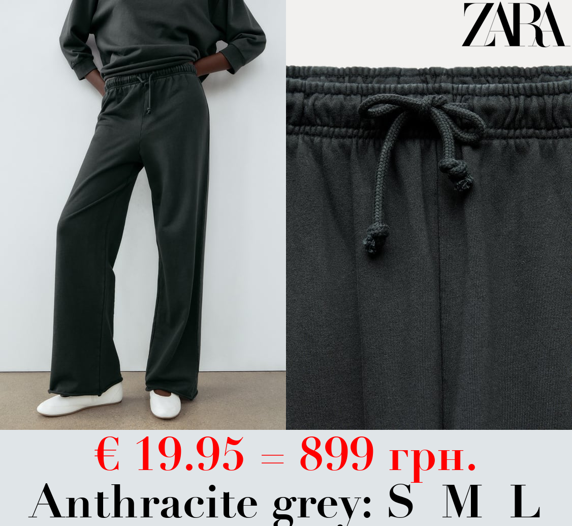 FADED-EFFECT PLUSH JOGGER TROUSERS