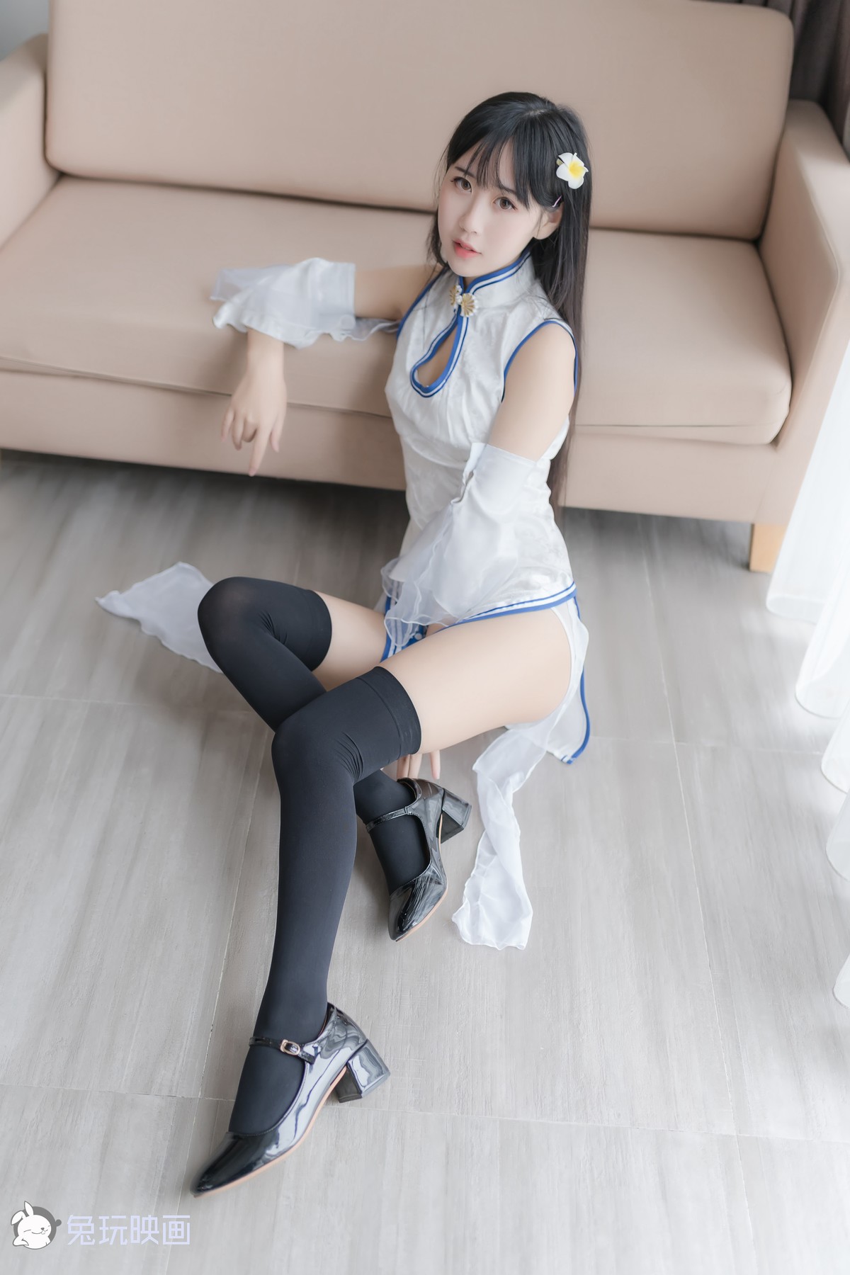 Cosplay 兔玩映画 白色旗袍 13