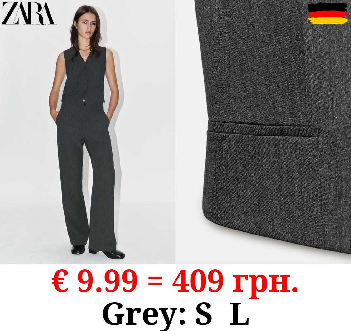 ZW COLLECTION CROPPED STRIPED WAISTCOAT