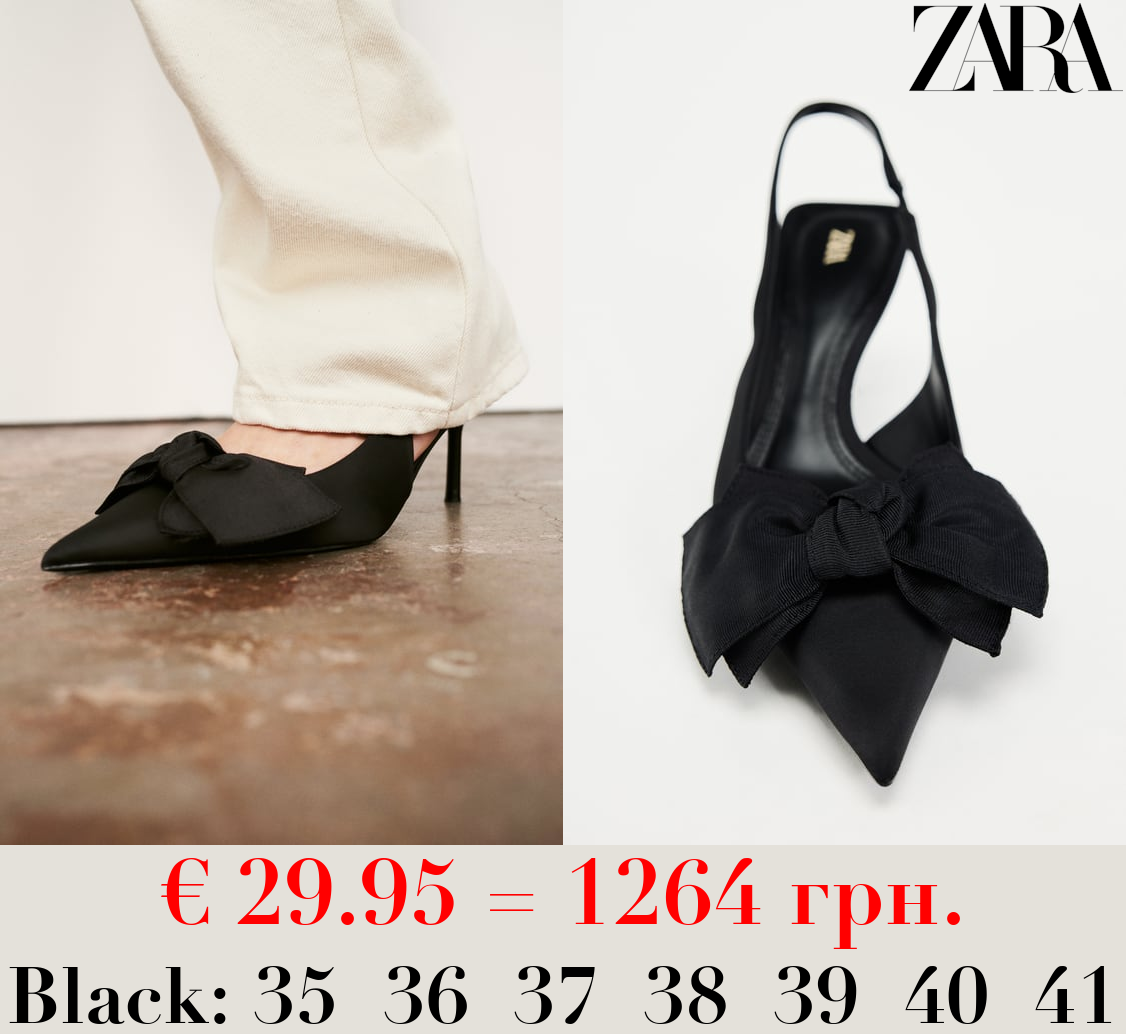 HIGH-HEEL SLINGBACK SHOES WITH BOW