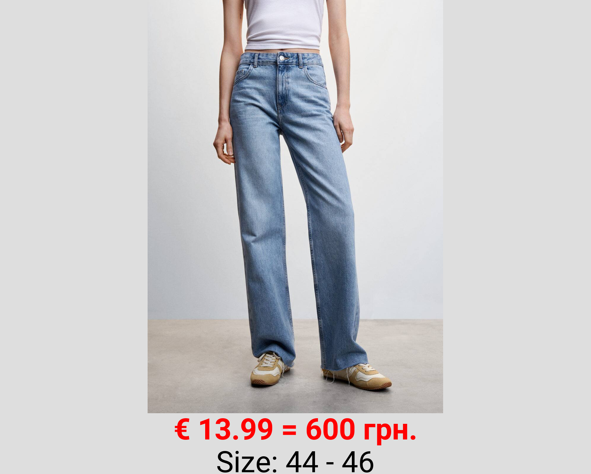 Jeans wideleg tiro medio