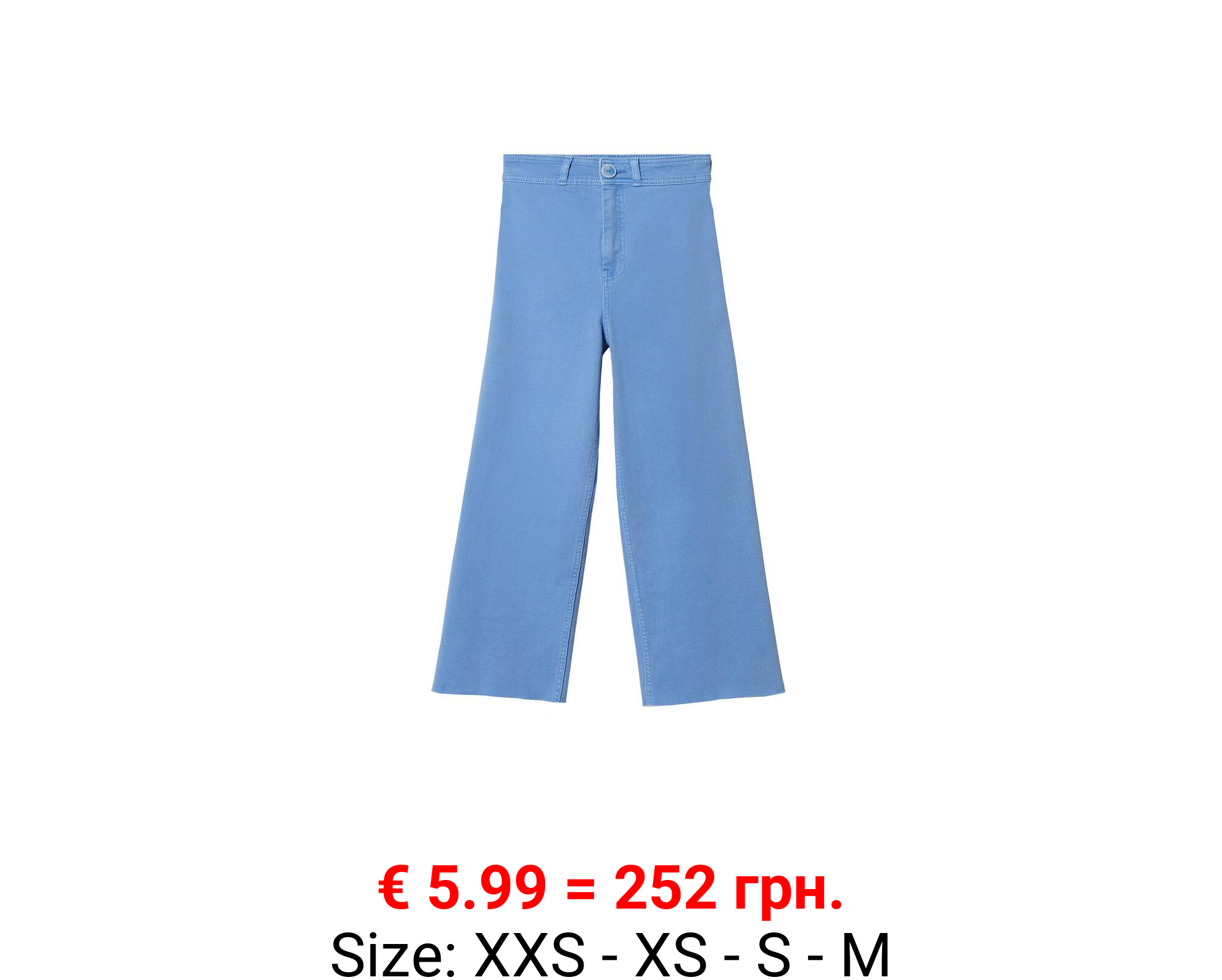 Jeans culotte bajo deshilachado