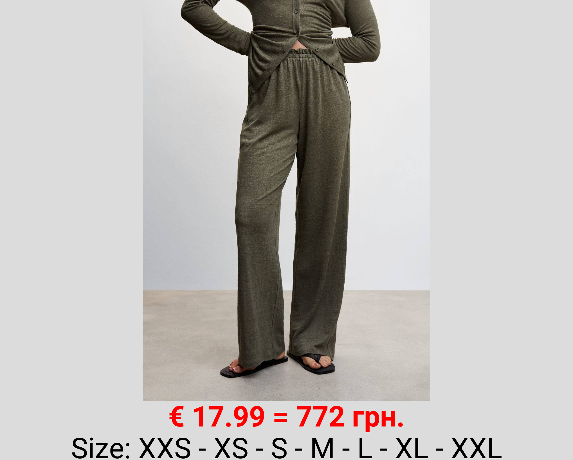 Pantalón wideleg 100% lino