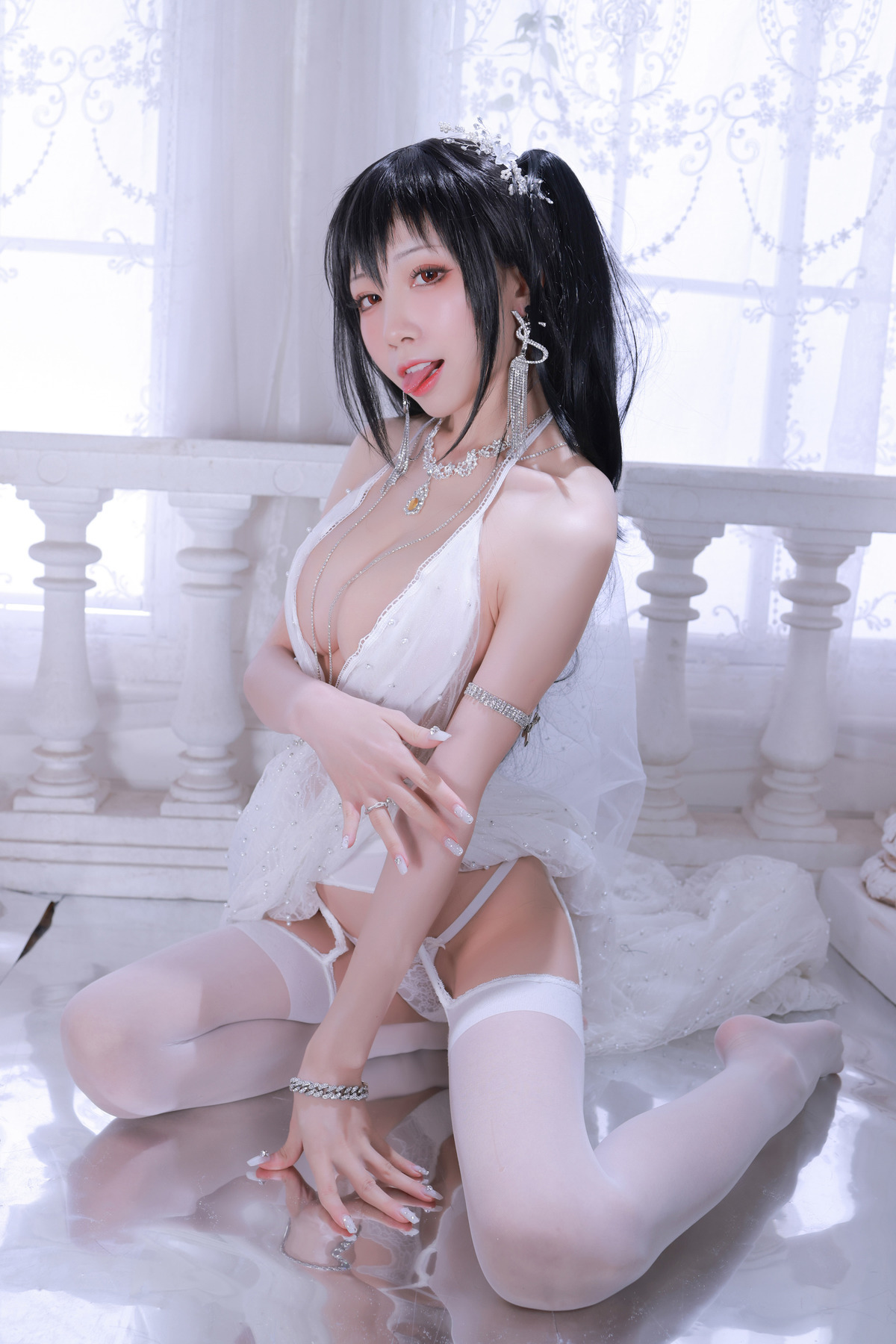 水淼aqua Cosplay 大凤婚纱 51