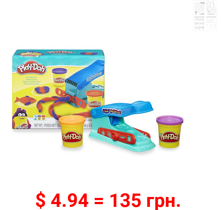 Play-Doh Basic Fun Factory Shape Making Machine, 2 Cans (4 oz total)