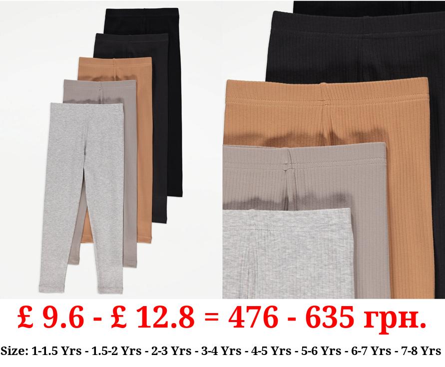 Ribbed leggings 5 Pack