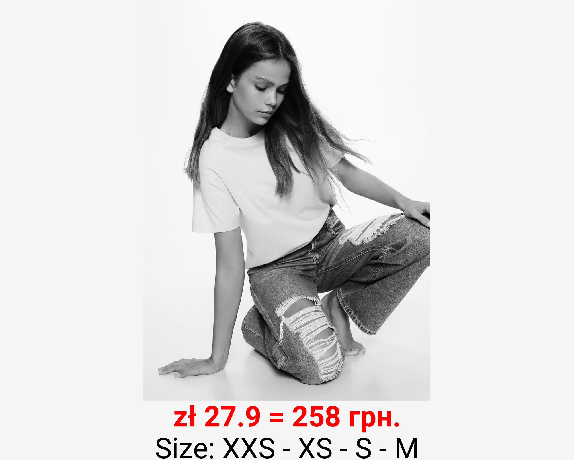 Jeans wideleg rotos decorativos