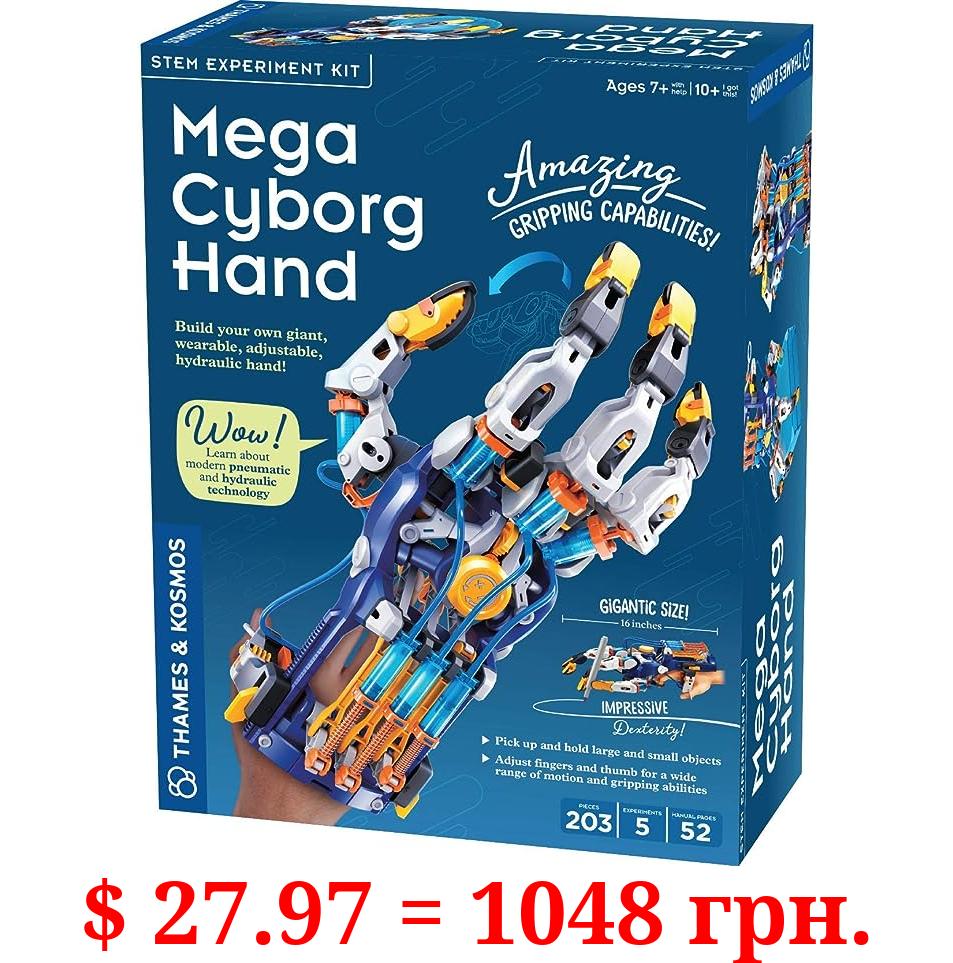 Thames & Kosmos Mega Cyborg Hand STEM Experiment Kit | Build Your Own GIANT Hydraulic Hand | Amazing Gripping Capabilities | Adjustable for Different Hand Sizes | Learn Hydraulic & Pneumatic Systems