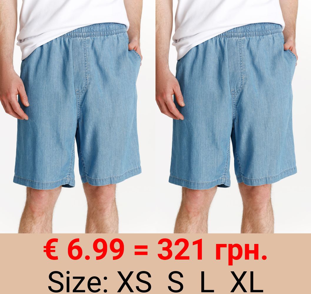 Lightweight denim Bermuda shorts