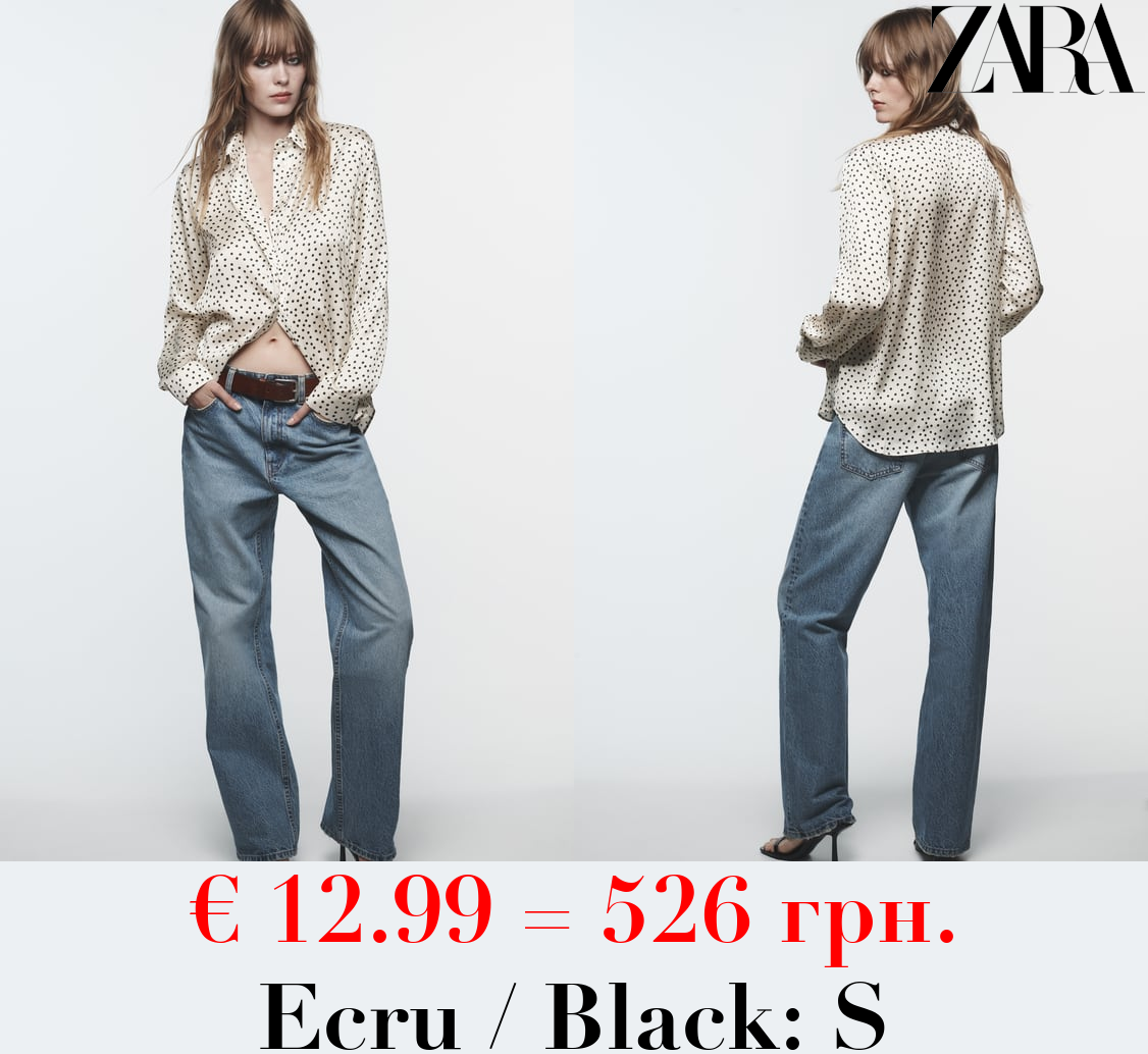 SATIN SHIRT WITH POLKA DOTS