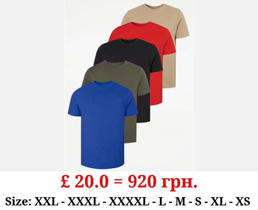 Assorted Crew Neck T-Shirts 5 Pack