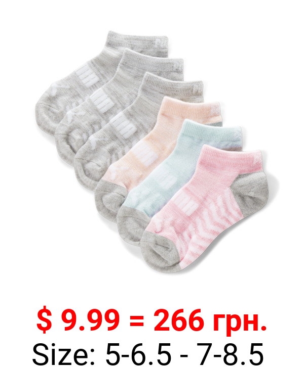 Girls' Non Terry Low Cut Socks [6 Pack]