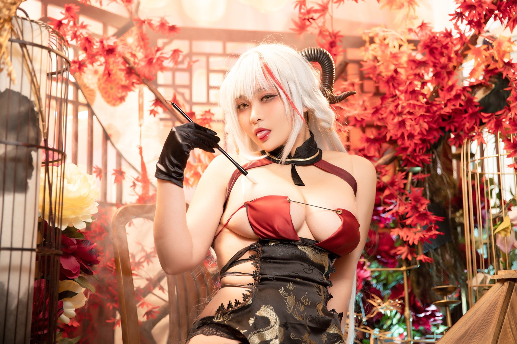 Cosplay 洛璃LoLiSAMA 埃吉尔旗袍 金龙腾祥云 Set.01 19