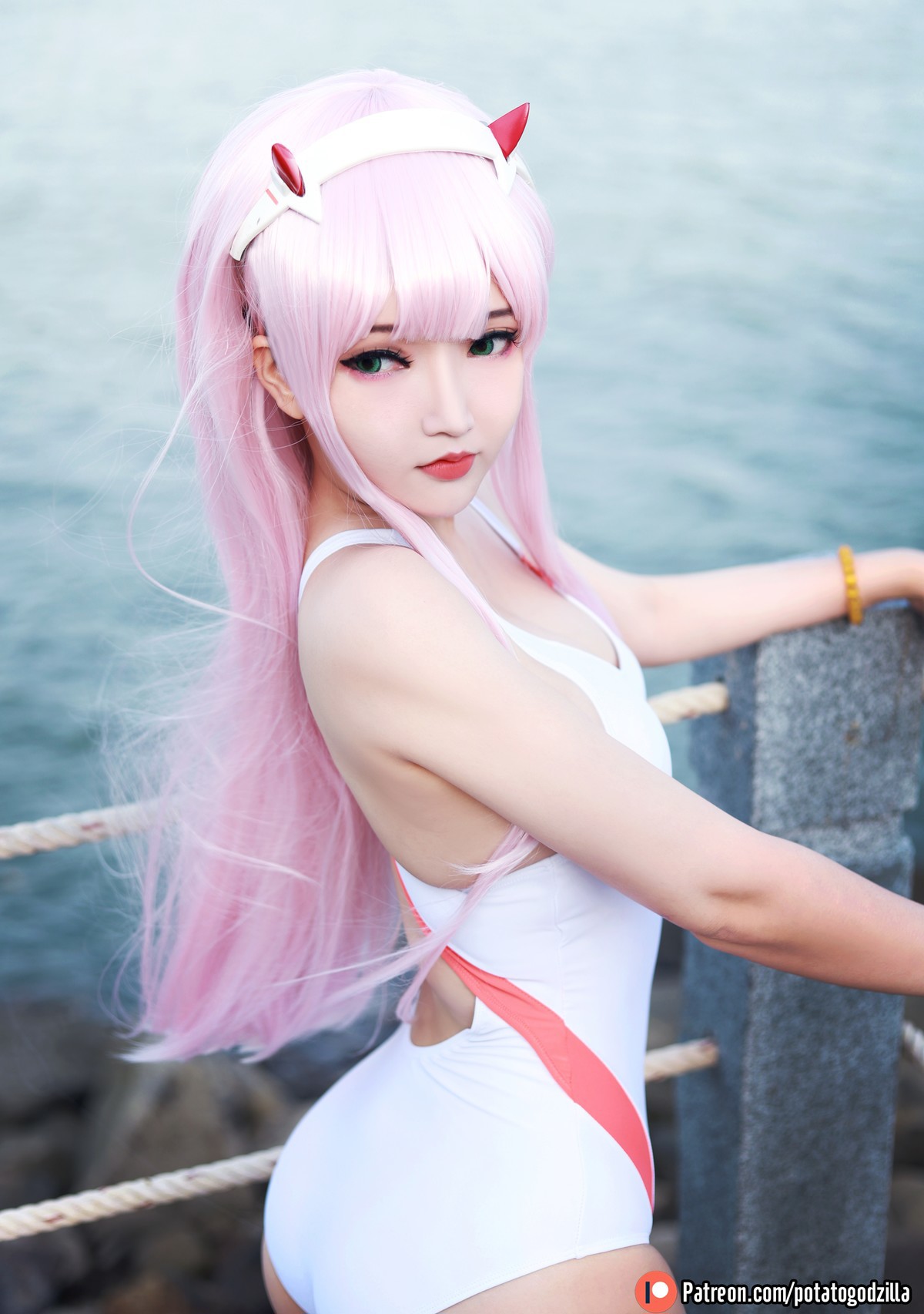 Cosplay Potato Godzilla Zero Two Swimsuit 11