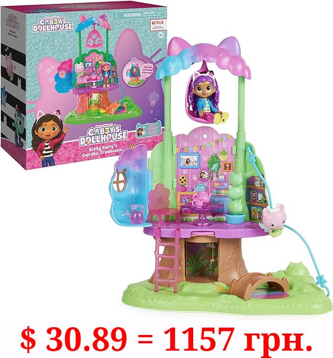 Gabby's Dollhouse, Transforming Garden Treehouse Playset with Lights, 2 Figures, 5 Accessories, 1 Delivery, 3 Furniture, Kids Toys for Ages 3 and up