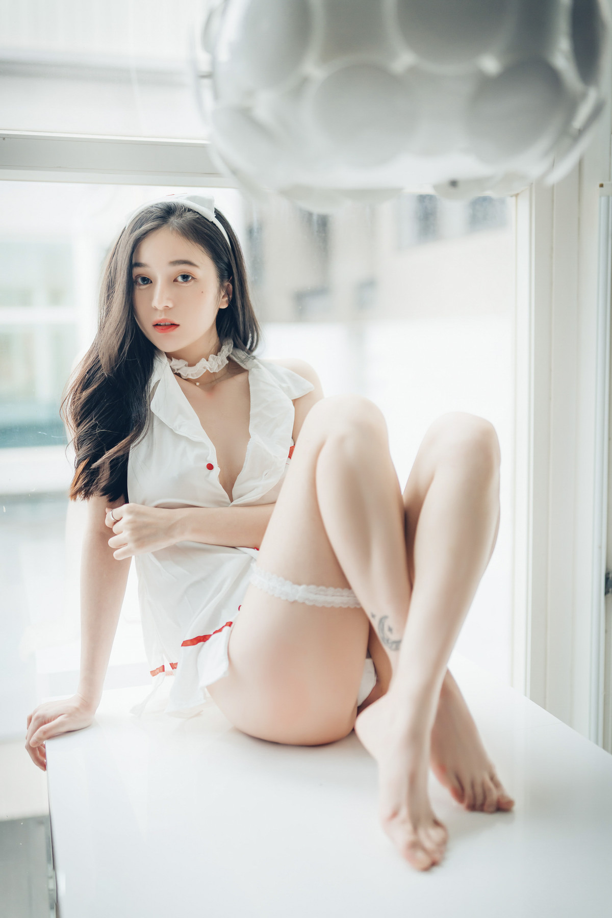 仙仙辰 透明內褲張開腳?比駱駝蹄還更厲害?中空小護士＋兩片式睡衣 Vol.01 5