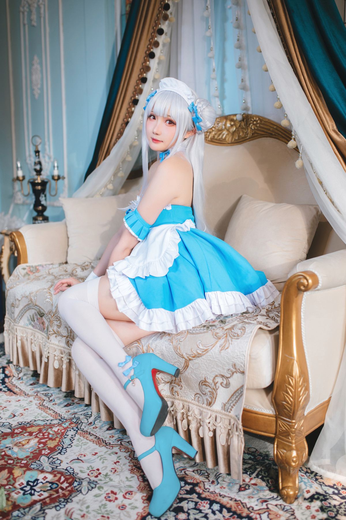 Cosplay 瓜希酱 碧蓝航线 小天鹅女仆 4