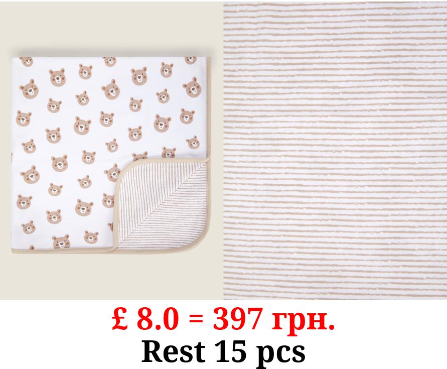 Natural Bear Double-Sided Jersey Blanket