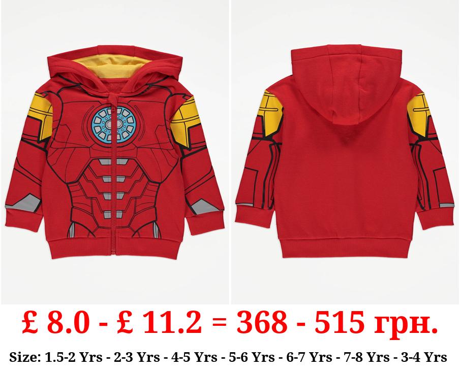 Marvel Iron Man Red Zip Through Hoodie