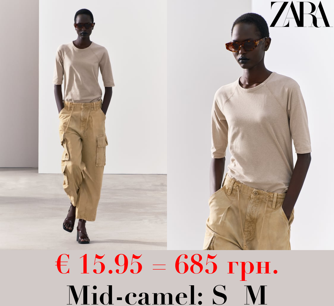 COTTON AND LINEN BLEND T-SHIRT