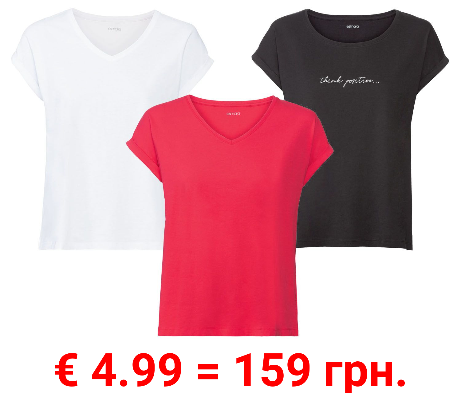 ESMARA® T-Shirt Damen, Baumwolle