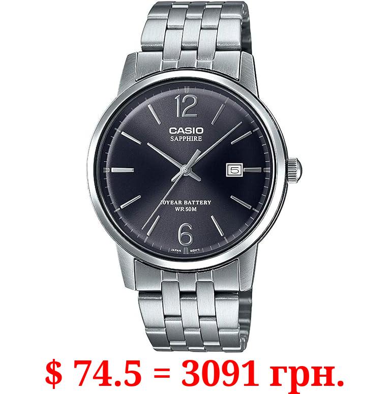 Casio Black Dial Stainless Steel Quartz Mts-110D-1Av Mts110D-1Av Men's Watch