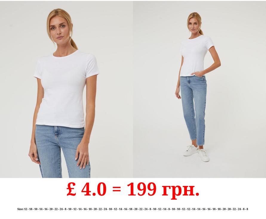 White Basic Crew Neck Top