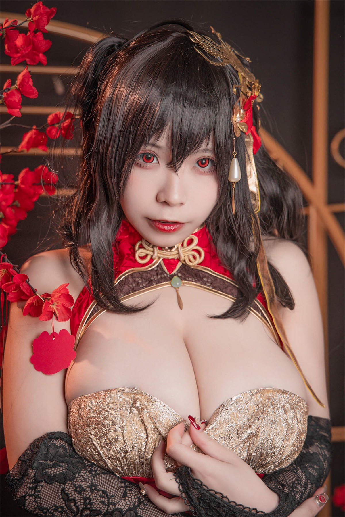 Cosplay 自闭颜球球 无颜小天使wy 碧蓝航线 大凤红旗袍 31