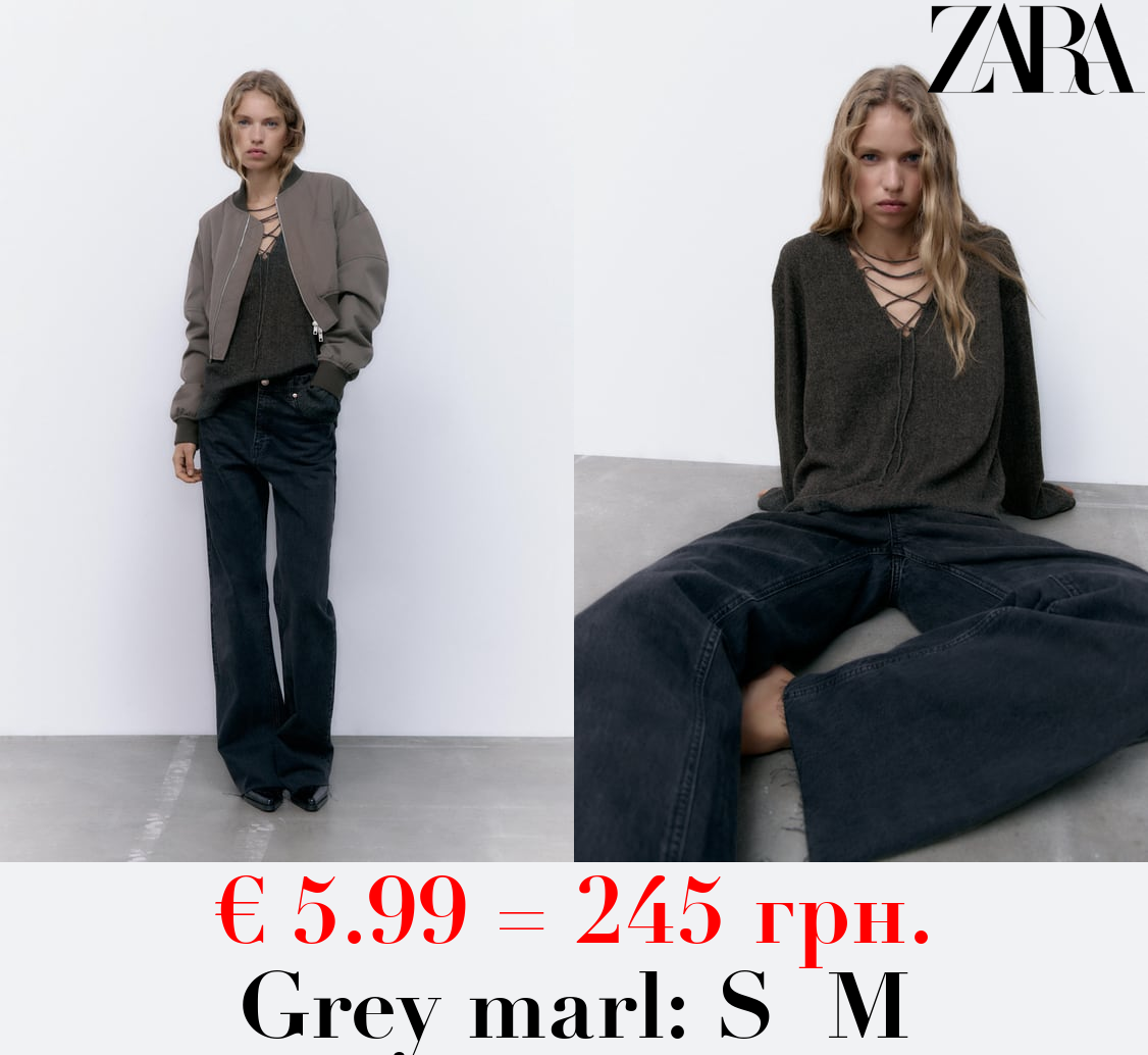 SWEATSHIRT WITH LACE-UP DETAIL