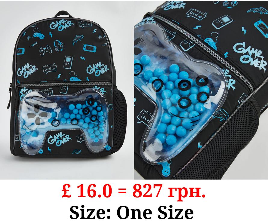 Black Gamer Fidget Pocket Backpack