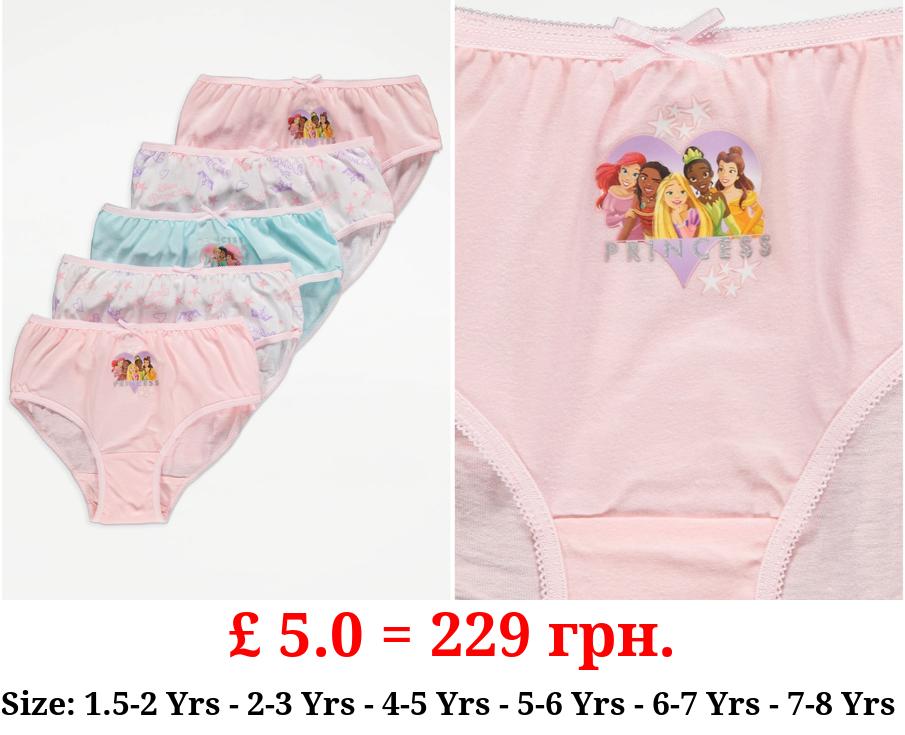 Disney Princess Character Print Briefs 5 Pack