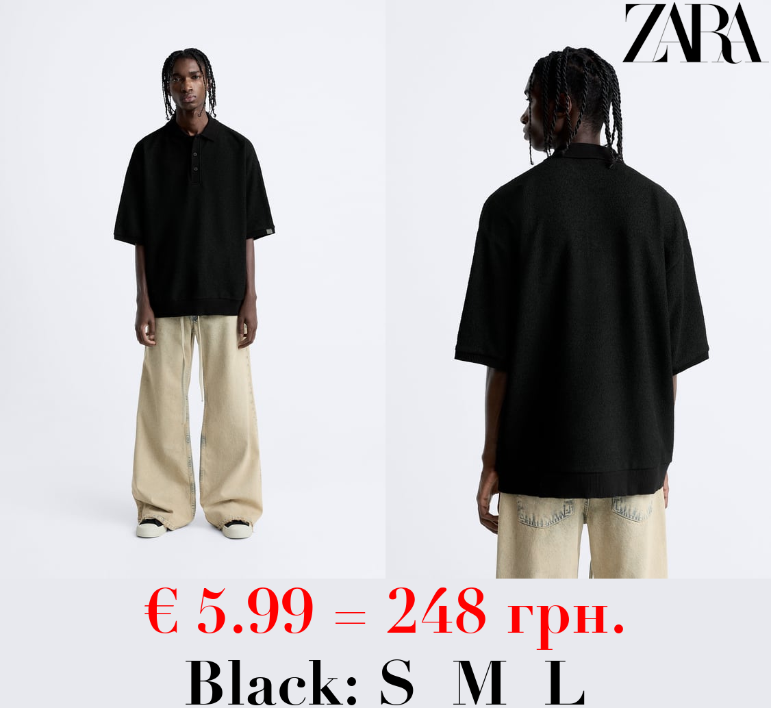 TEXTURED OVERSIZE POLO SHIRT