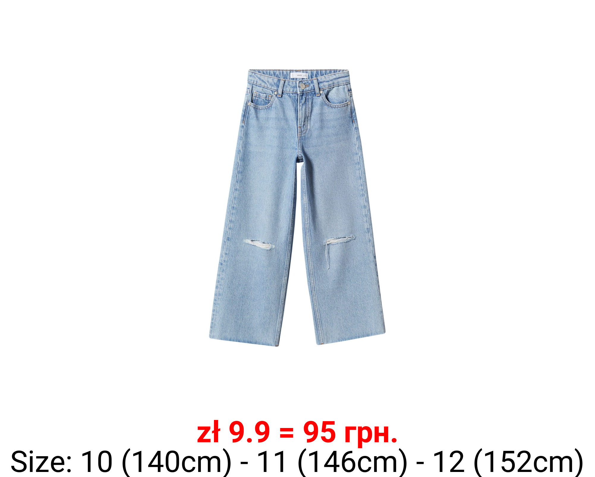 Jeans wideleg rotos decorativos