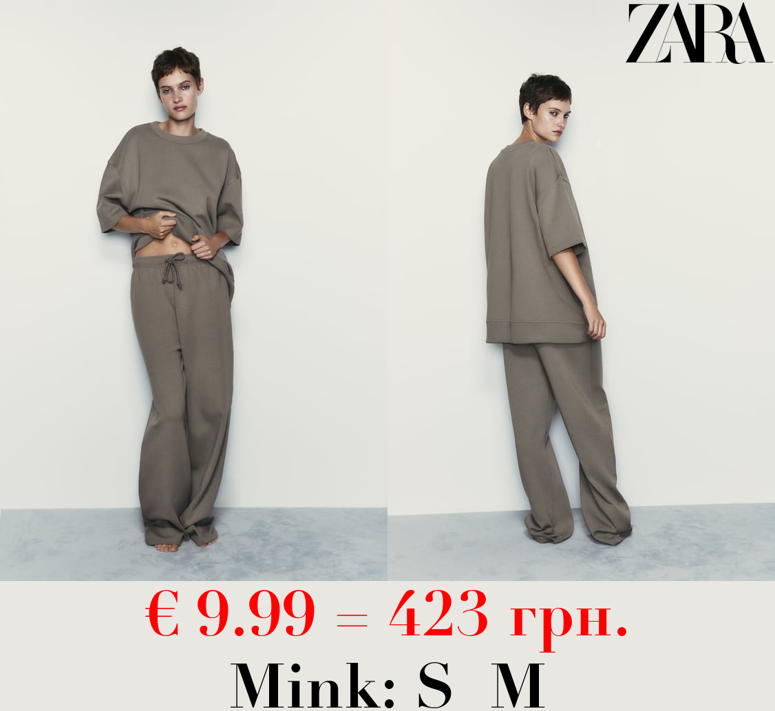 STRAIGHT-LEG PLUSH TROUSERS