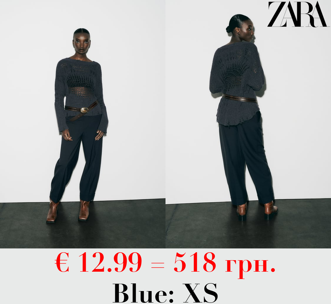 RIPPED OPEN-KNIT SWEATER