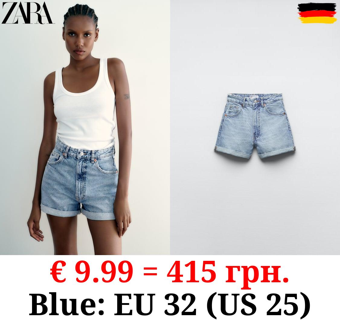 TRF HIGH-RISE MOM FIT DENIM BERMUDA SHORTS