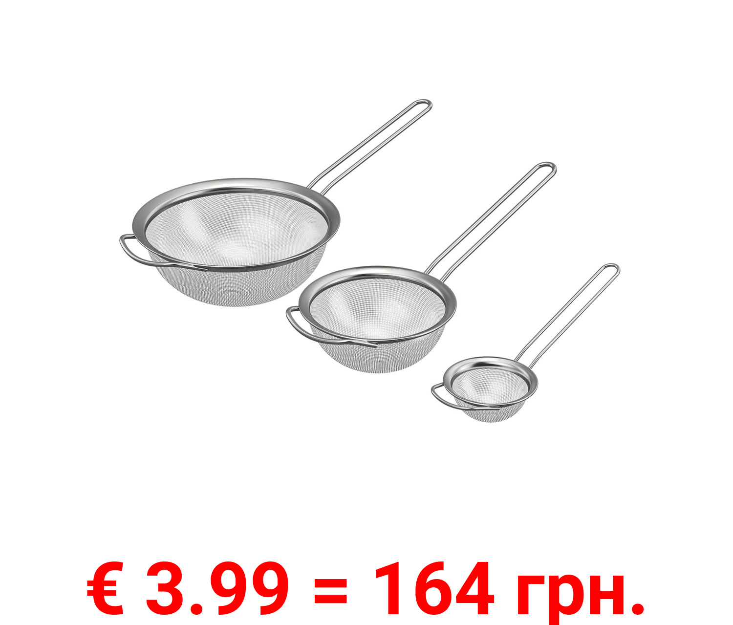 ERNESTO® Küchensieb-Set, 3 Stück, aus Edelstahl