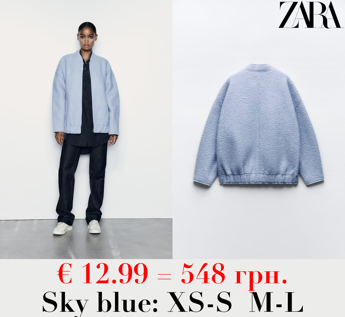 BOUCLÉ OVERSIZE BOMBER JACKET