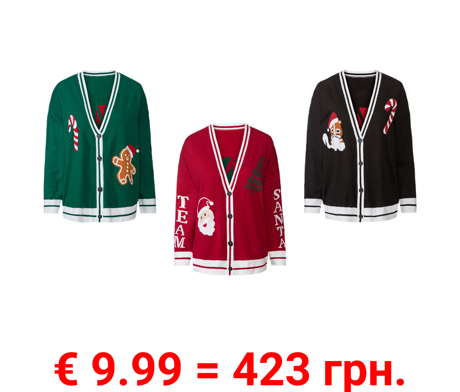 esmara® Damen Cardigan mit weihnachtlichen Motiven und Schriftzug